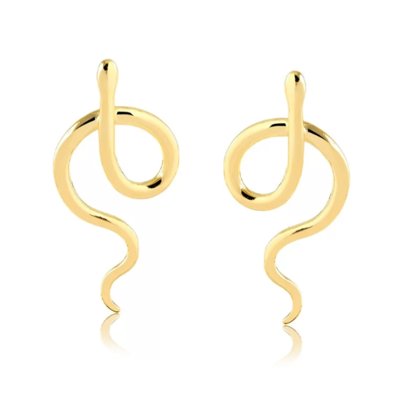 Brinco Serpente Banhado a Ouro 18k