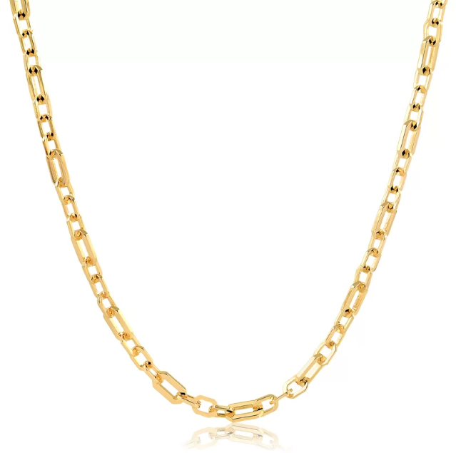 Colar Elo Liso Banhado a Ouro 18k (50cm)