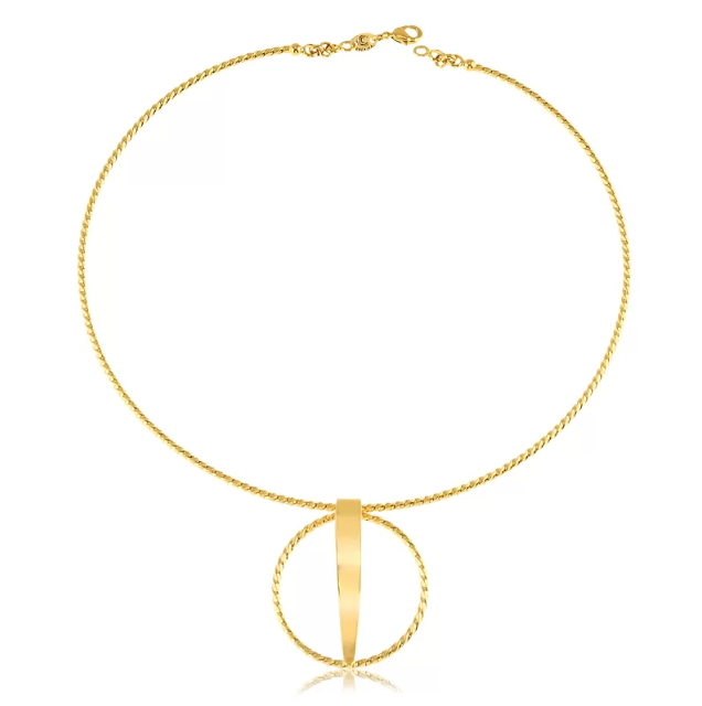 Colar Choker Fio Torcido Banhado a Ouro 18k