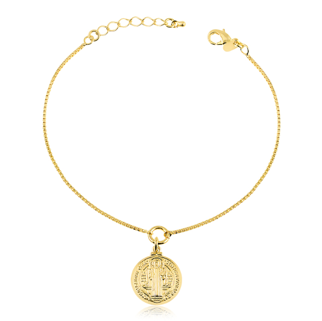 Pulseira São Bento Folheada a Ouro 18k